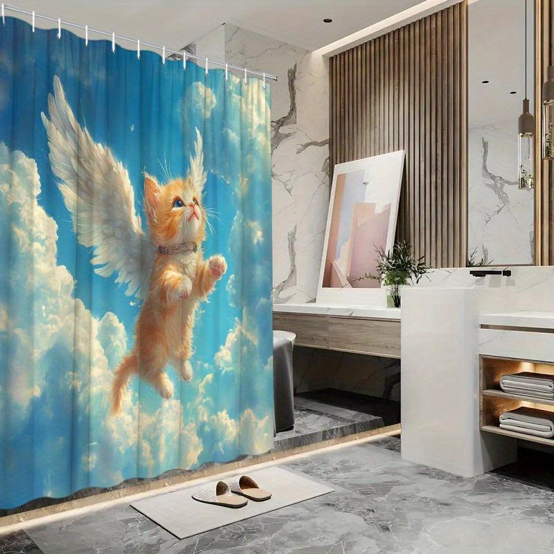 Angelic Kitten Shower Curtain - Feathery Orange Kitten, Blue Sky Design, Polyester, 70.8x70.8 , Soft Fantasy Art, Washable W90XH180cm
Angelic Kitten Shower Curtain - Feathery Orange Kitten, Blue Sky Design, Polyester, 70.8x70.8 , Soft Fantasy Art, Washable W90XH180cm