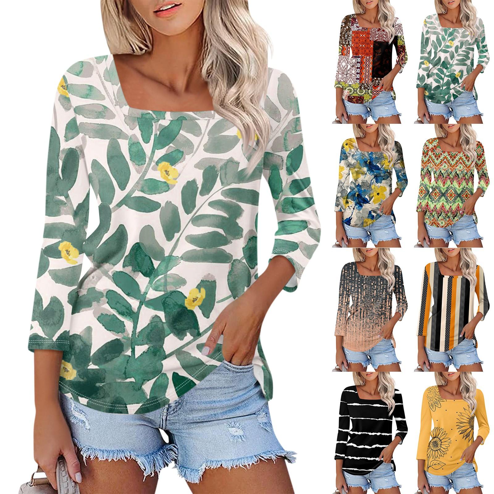 Women s 3/4 Sleeve Square Neck Floral Shirt Casual Loose Tunic Top XL жовтий
Women s 3/4 Sleeve Square Neck Floral Shirt Casual Loose Tunic Top XL жовтий