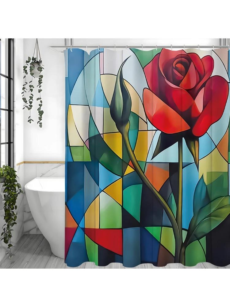 Rose Dazzle Geometric Shower Curtain, Bathroom Decorative Shower Curtain, Waterproof Shower Curtain With Hooks W60H190(CM)-1 Pcs
Rose Dazzle Geometric Shower Curtain, Bathroom Decorative Shower Curtain, Waterproof Shower Curtain With Hooks W60H190(CM)-1 Pcs