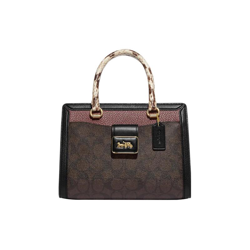 COACH handbag Grace 24 classic presbyopic snake pattern handle strap, coated canvas and fine pebbled leather, one-shoulder crossbody handbag, medium коричневий
COACH handbag Grace 24 classic presbyopic snake pattern handle strap, coated canvas and fine pebbled leather, one-shoulder crossbody handbag, medium коричневий
