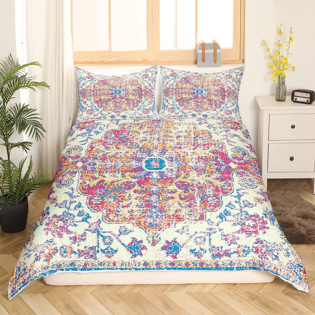 Ethnic Boho Soft Duvet Cover Set Ful Bohemian Vintage Beding Set Retro Floral Exotic Warm Comforter Cover for Adult Peoples Women Men 3 Pcs 100*200cm Single
Ethnic Boho Soft Duvet Cover Set Ful Bohemian Vintage Beding Set Retro Floral Exotic Warm Comforter Cover for Adult Peoples Women Men 3 Pcs 100*200cm Single