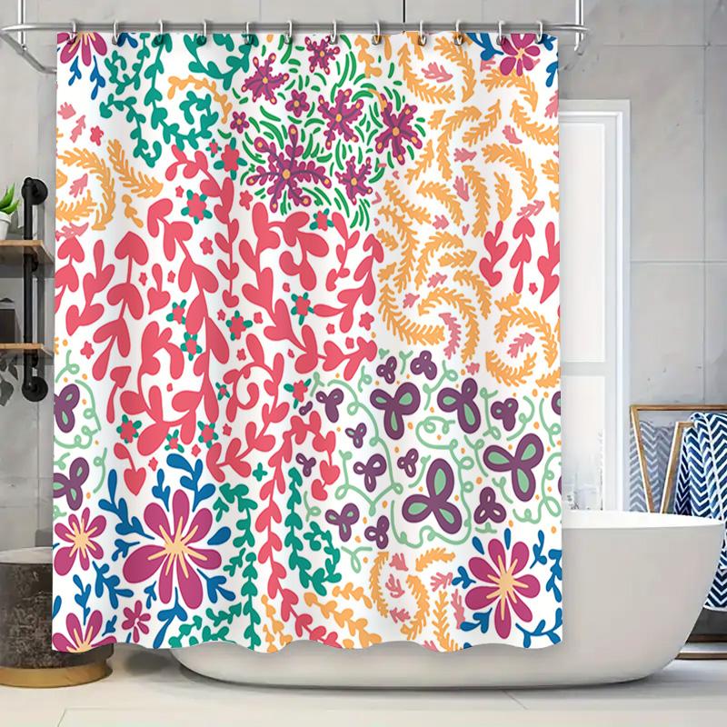 Vibrant Floral Shower Curtain Set For Bathroom Decor Pink Green Orange Blue White Yellow Waterproof Fabric Size 72X84 Inches W60H190(CM)-1 Pcs
Vibrant Floral Shower Curtain Set For Bathroom Decor Pink Green Orange Blue White Yellow Waterproof Fabric Size 72X84 Inches W60H190(CM)-1 Pcs