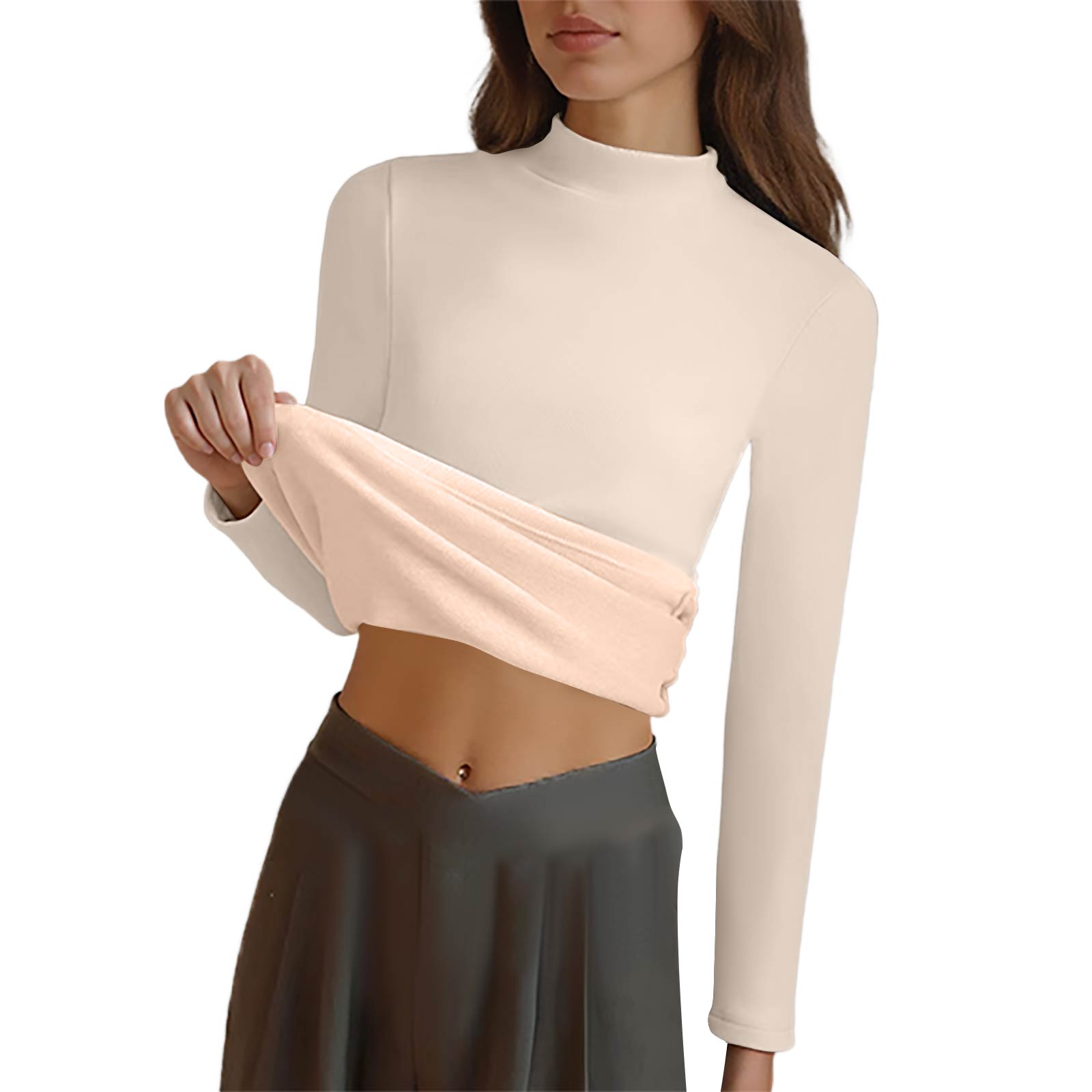 Женский модный повседневный топ с круглым вырезом, однотонный флисовый, с длинным рукавом M бежевый
Женский модный повседневный топ с круглым вырезом, однотонный флисовый, с длинным рукавом M бежевый