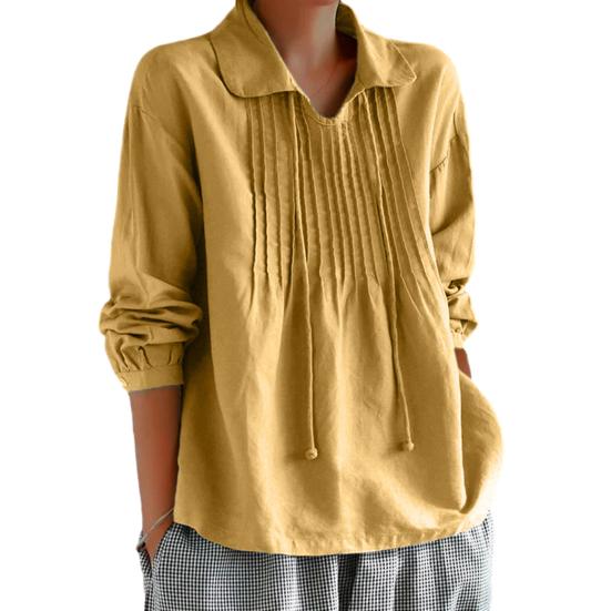 Жіноча весняна сорочка з відкладним коміром з китицями, однотонний вільний м’який плісирований пуловер, повсякденний дихаючий жіночий щоденний топ 2XL жовтий
Жіноча весняна сорочка з відкладним коміром з китицями, однотонний вільний м’який плісирований пуловер, повсякденний дихаючий жіночий щоденний топ 2XL жовтий