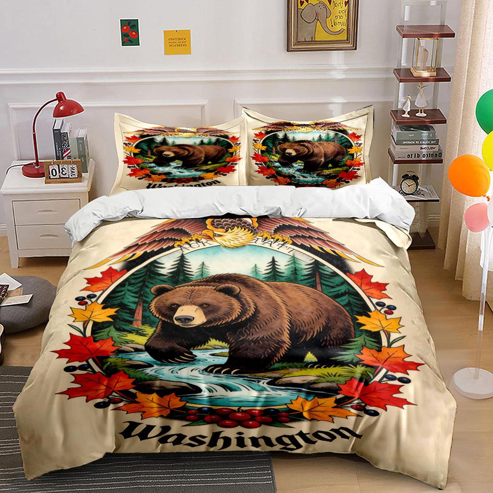 Bear, maple leaves, river. Bedding sets Duvet cover sets Duvet covers Pillowcases(1 * Duvet Cover 2 * Pillowcases, without duvet insert) 135x200cm
Bear, maple leaves, river. Bedding sets Duvet cover sets Duvet covers Pillowcases(1 * Duvet Cover 2 * Pillowcases, without duvet insert) 135x200cm