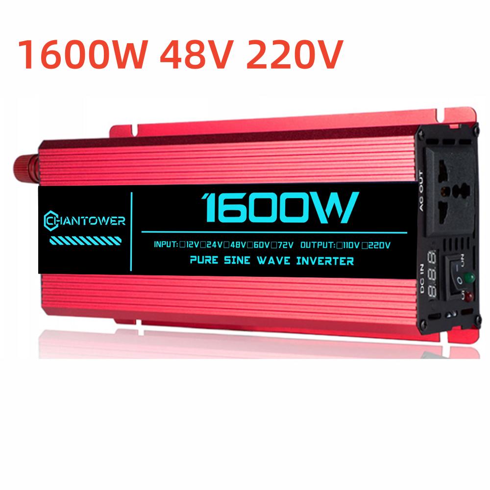 Інвертор чистої синусоїди DC 48V в AC 220V/110V 1000W 1600W 3000W 4000W 5000W 6000W Перетворювач напруги Автомобільний сонячний інвертор
Інвертор чистої синусоїди DC 48V в AC 220V/110V 1000W 1600W 3000W 4000W 5000W 6000W Перетворювач напруги Автомобільний сонячний інвертор