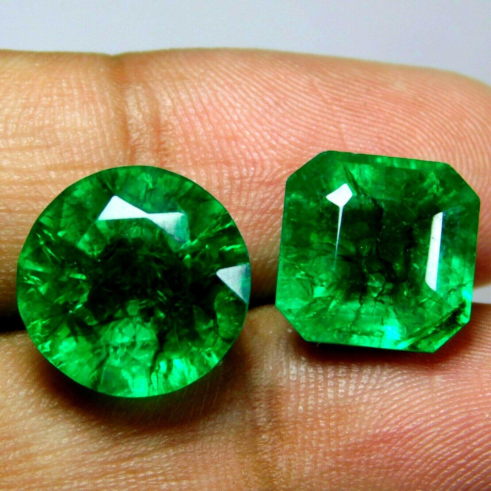 19 Ct NATURAL Green Emerald Square & Round Cut CERTIFIED Loose Gemstone Pair 12 mm Approx. зелений
19 Ct NATURAL Green Emerald Square & Round Cut CERTIFIED Loose Gemstone Pair 12 mm Approx. зелений