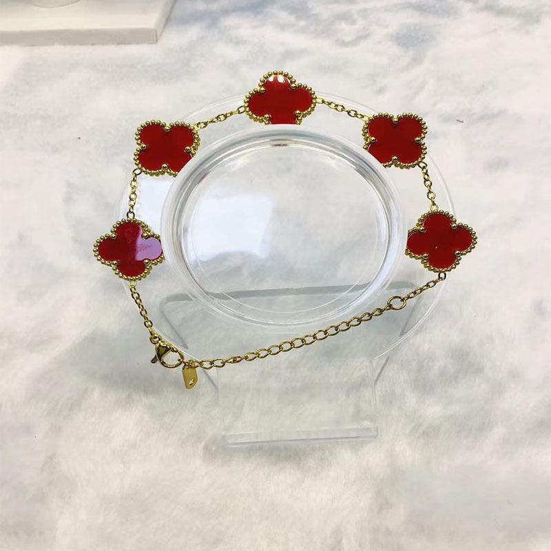 15mm Lucky Titanium Bracelet 18K Ladies Simple Fashion Four Leaf Clover Bracelet Jewelry ярко-розовый
15mm Lucky Titanium Bracelet 18K Ladies Simple Fashion Four Leaf Clover Bracelet Jewelry ярко-розовый