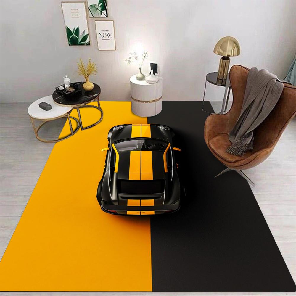 3D Sports Car Rug Yellow Black White Racing Stripes Modern Automotive Design for Living Room Bedroom Car Lover Decor Non Slip 40X60CM
3D Sports Car Rug Yellow Black White Racing Stripes Modern Automotive Design for Living Room Bedroom Car Lover Decor Non Slip 40X60CM