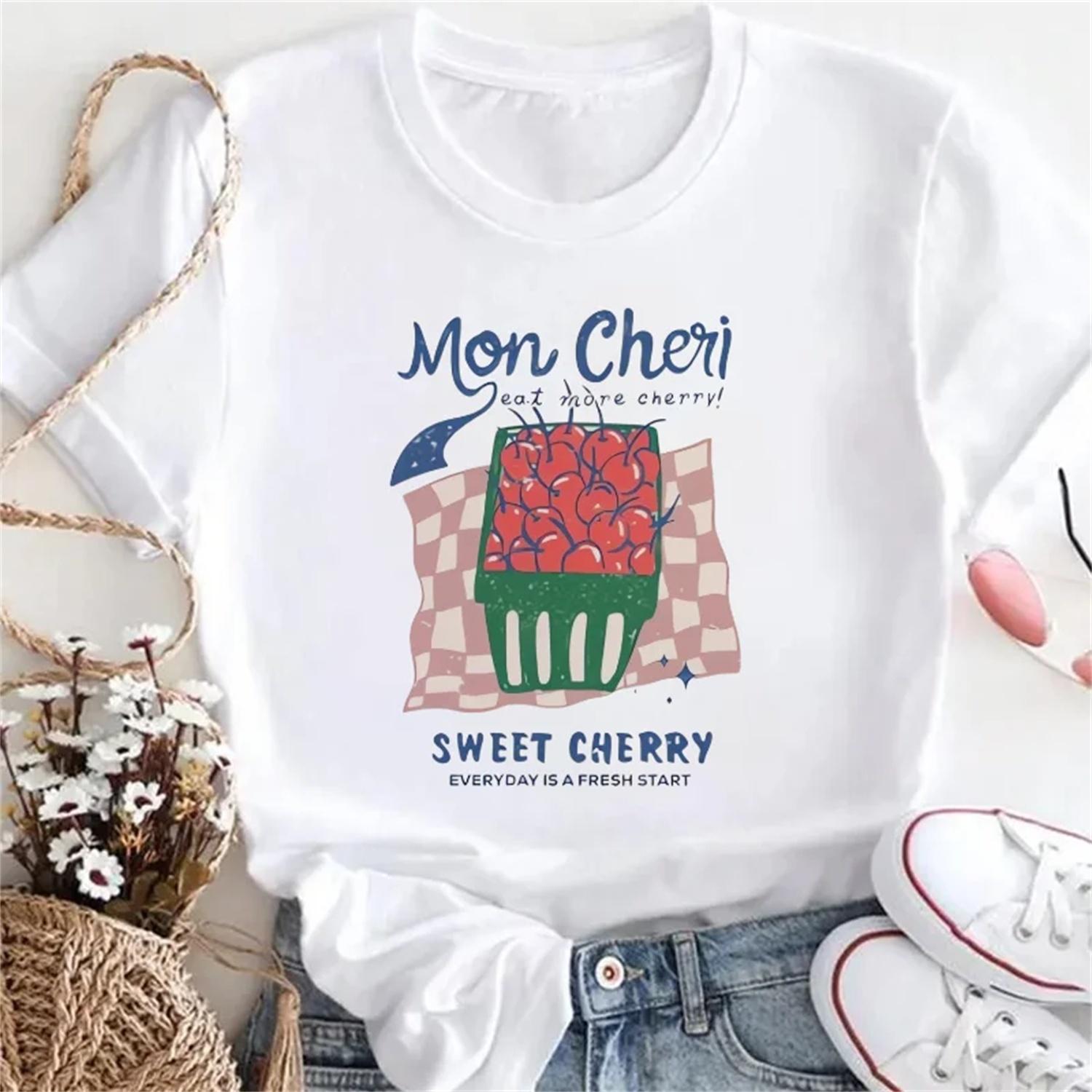 2025 Cherry Fruit Letter Printed Women s Round Neck Casual Style Summer Cartoon Pattern Cute New Kawaii Top Women s T-Shirt XXXXXL
2025 Cherry Fruit Letter Printed Women s Round Neck Casual Style Summer Cartoon Pattern Cute New Kawaii Top Women s T-Shirt XXXXXL