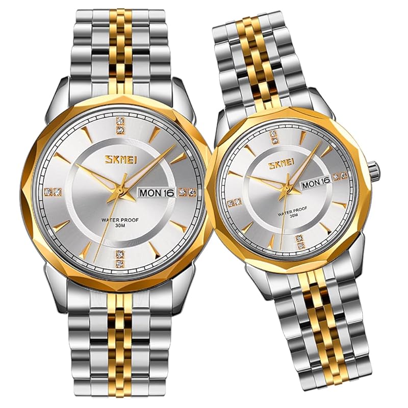 SKMEI Pair Couple Watches couple pair watch pair watch men s ladies clock set classic gold silver stainless steel band waterproof business luxury
SKMEI Pair Couple Watches couple pair watch pair watch men s ladies clock set classic gold silver stainless steel band waterproof business luxury