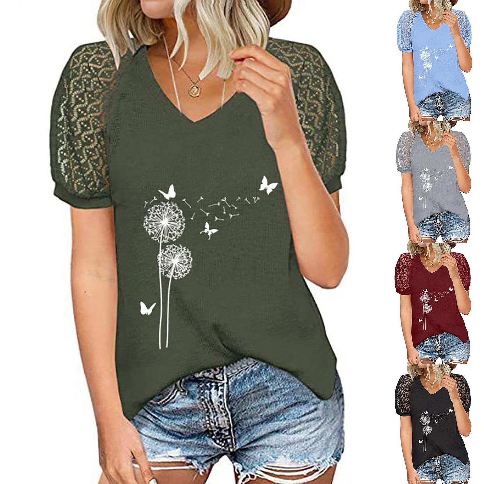 Женская повседневная свободная футболка с короткими рукавами и v-образным вырезом с принтом, блузка 
Женская повседневная свободная футболка с короткими рукавами и v-образным вырезом с принтом, блузка