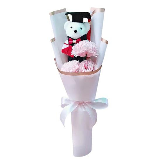 Graduation Bear Bouquet Soap Flowers with Plush Toy Soap Carnation Rose Bouquet Graduation Gift for Classmates Friends G
Graduation Bear Bouquet Soap Flowers with Plush Toy Soap Carnation Rose Bouquet Graduation Gift for Classmates Friends G