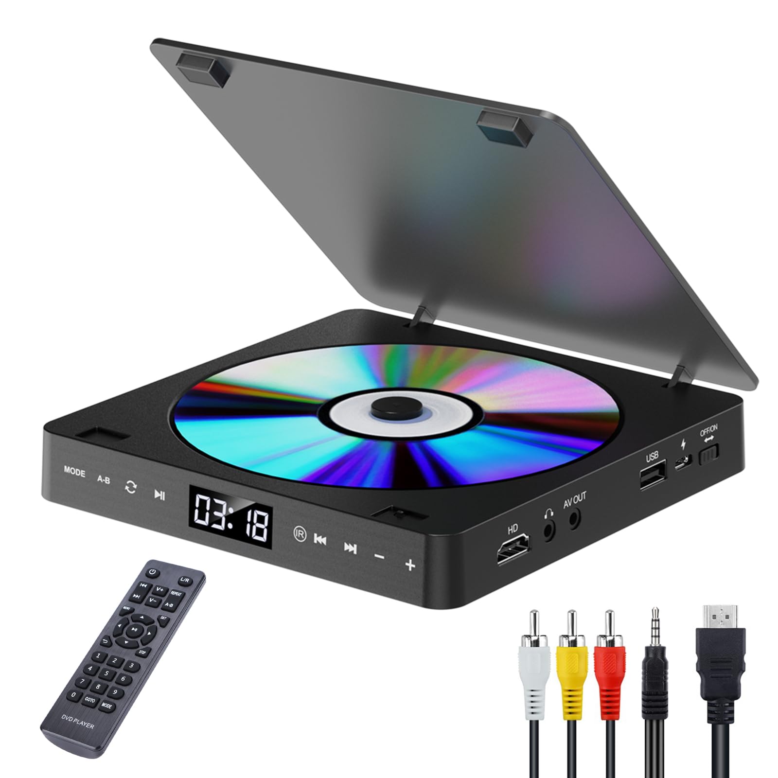 DVD-програвач Gueray Оснащений роз’ємом HDMI Роздільна здатність до 1080P Не займає місця Сумісність із відтворенням компакт-дисків Довільне повторення відтворення
DVD-програвач Gueray Оснащений роз’ємом HDMI Роздільна здатність до 1080P Не займає місця Сумісність із відтворенням компакт-дисків Довільне повторення відтворення