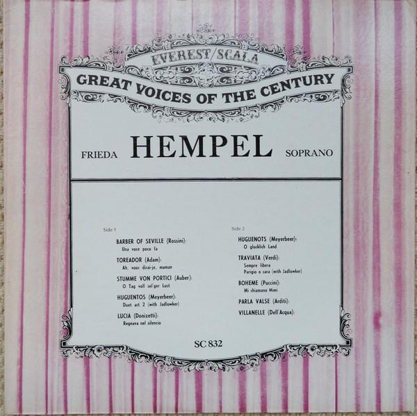 LP Record FRIEDA HEMPEL Frieda Hempel Soprano SC832 EverestScala US Classical Used
LP Record FRIEDA HEMPEL Frieda Hempel Soprano SC832 EverestScala US Classical Used