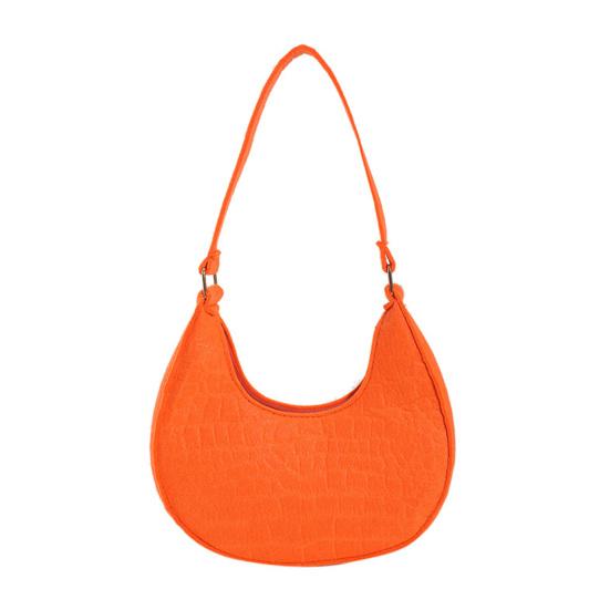 Женская маленькая сумка-хобо в стиле ретро с полумесяцем, однотонная фетровая повседневная сумка для телефона на каждый день, для работы, путешествий, вечеринок оранжевый