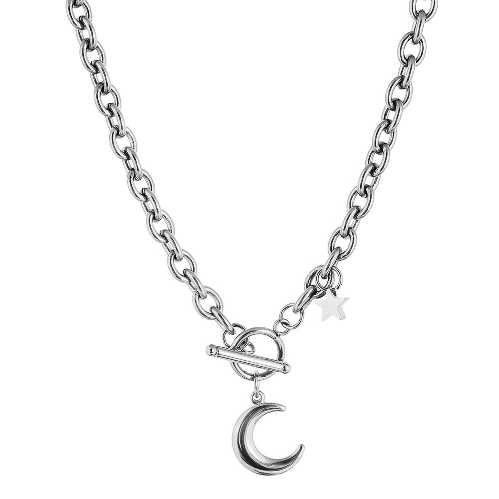MinaMaMa Stainless Steel Toggle Thick Chain With Star Moon Pendant Necklaces Women s Fashion Jewelry Gift срібний
MinaMaMa Stainless Steel Toggle Thick Chain With Star Moon Pendant Necklaces Women s Fashion Jewelry Gift срібний