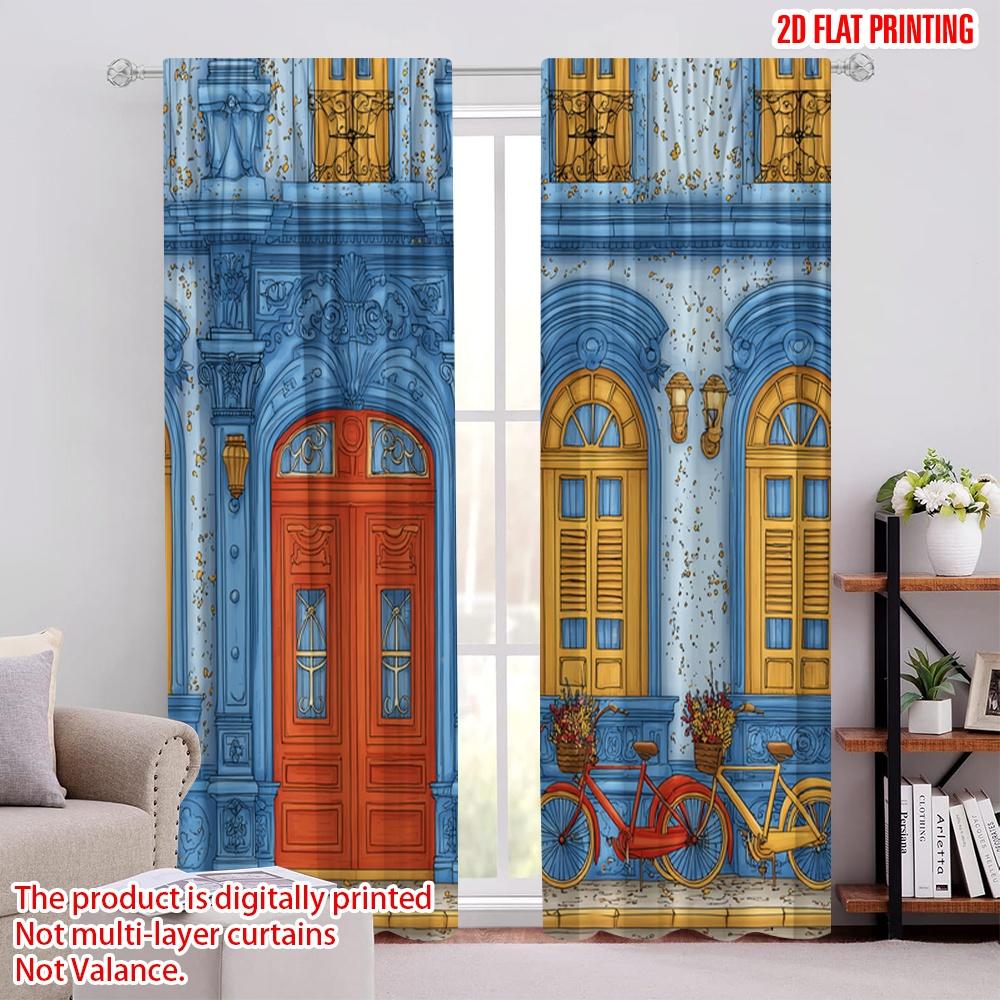 Set Of 2 Flat Printing Party Curtains Watercolor Doorways Bicycles Digital Printed Polyester Drapes Festive Wall Decor Curtain Made W100*H70(CM)-Rod Pocket&2PCS
Set Of 2 Flat Printing Party Curtains Watercolor Doorways Bicycles Digital Printed Polyester Drapes Festive Wall Decor Curtain Made W100*H70(CM)-Rod Pocket&2PCS
