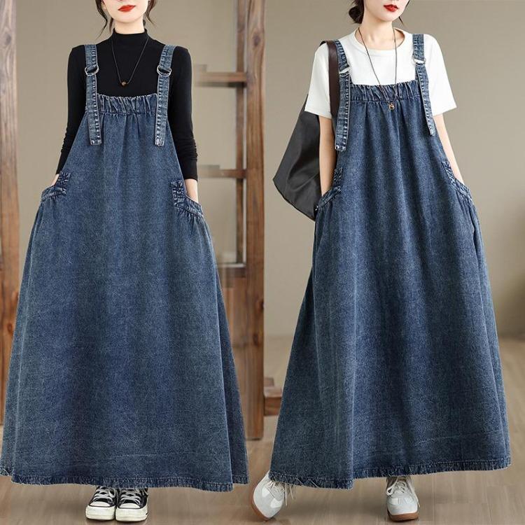 Vintage Denim Maxi Dress Women Plus Size Loose Casual Basic Sleeveless Long Dress Cotton M синий
Vintage Denim Maxi Dress Women Plus Size Loose Casual Basic Sleeveless Long Dress Cotton M синий