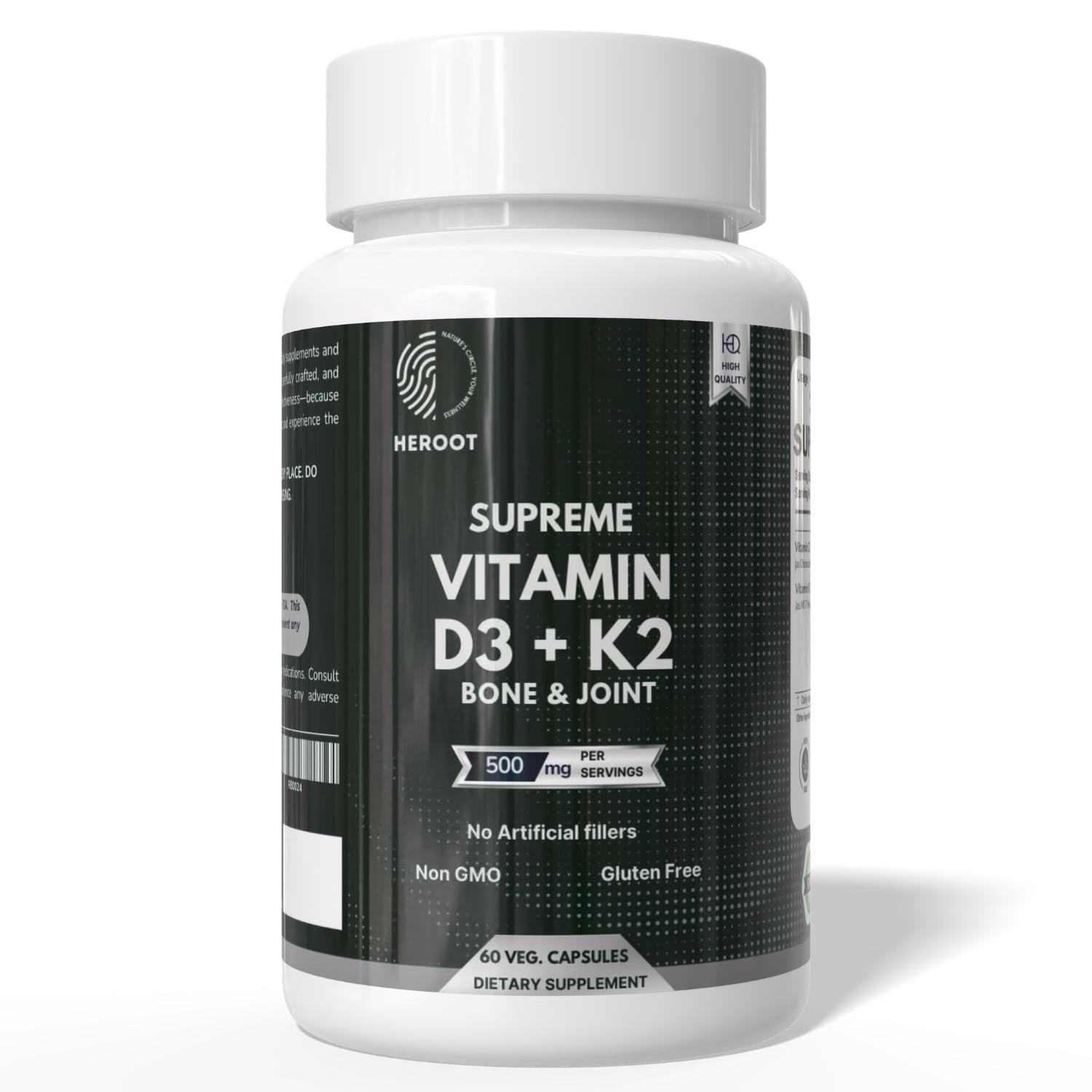 Капсули вітаміну D3 + K2 | Дієтична добавка Pack=60 Capsules
Капсули вітаміну D3 + K2 | Дієтична добавка Pack=60 Capsules
