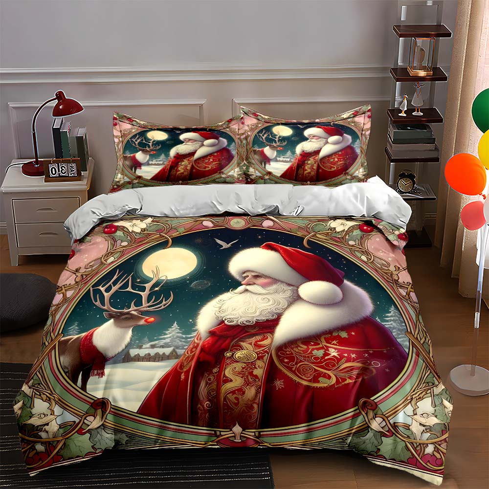Santa reindeer moon. Bedding Duvet cover sets Duvet covers Pillowcases gifts (1 * Duvet Cover 2 * Pillowcases, without duvet insert) 135x200cm
Santa reindeer moon. Bedding Duvet cover sets Duvet covers Pillowcases gifts (1 * Duvet Cover 2 * Pillowcases, without duvet insert) 135x200cm