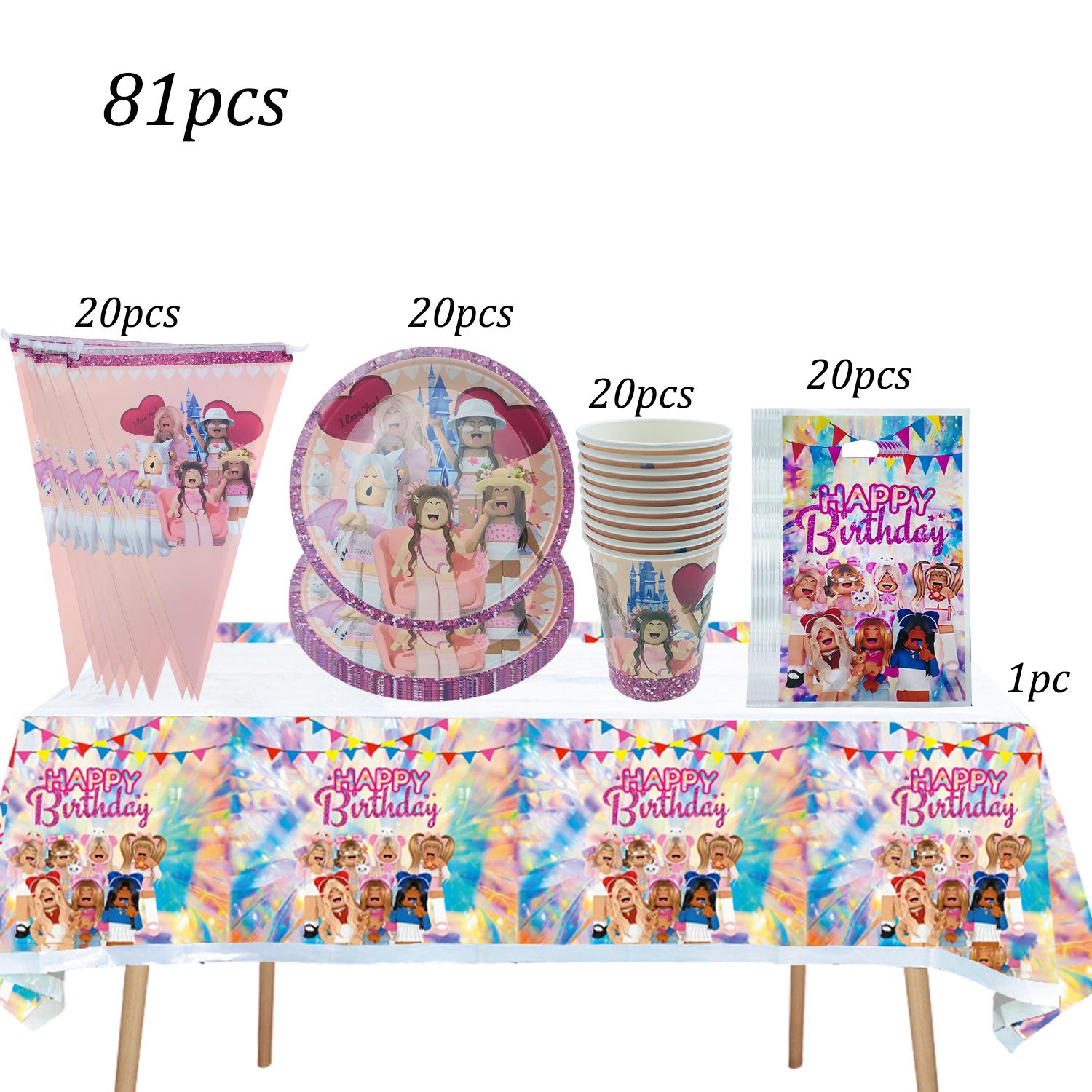 Pink Robloxed Theme Birthday Party Decorations Tableware Set Balloons Cups Plates Banner Backdrop for Girls Baby Shower Supplies
Pink Robloxed Theme Birthday Party Decorations Tableware Set Balloons Cups Plates Banner Backdrop for Girls Baby Shower Supplies