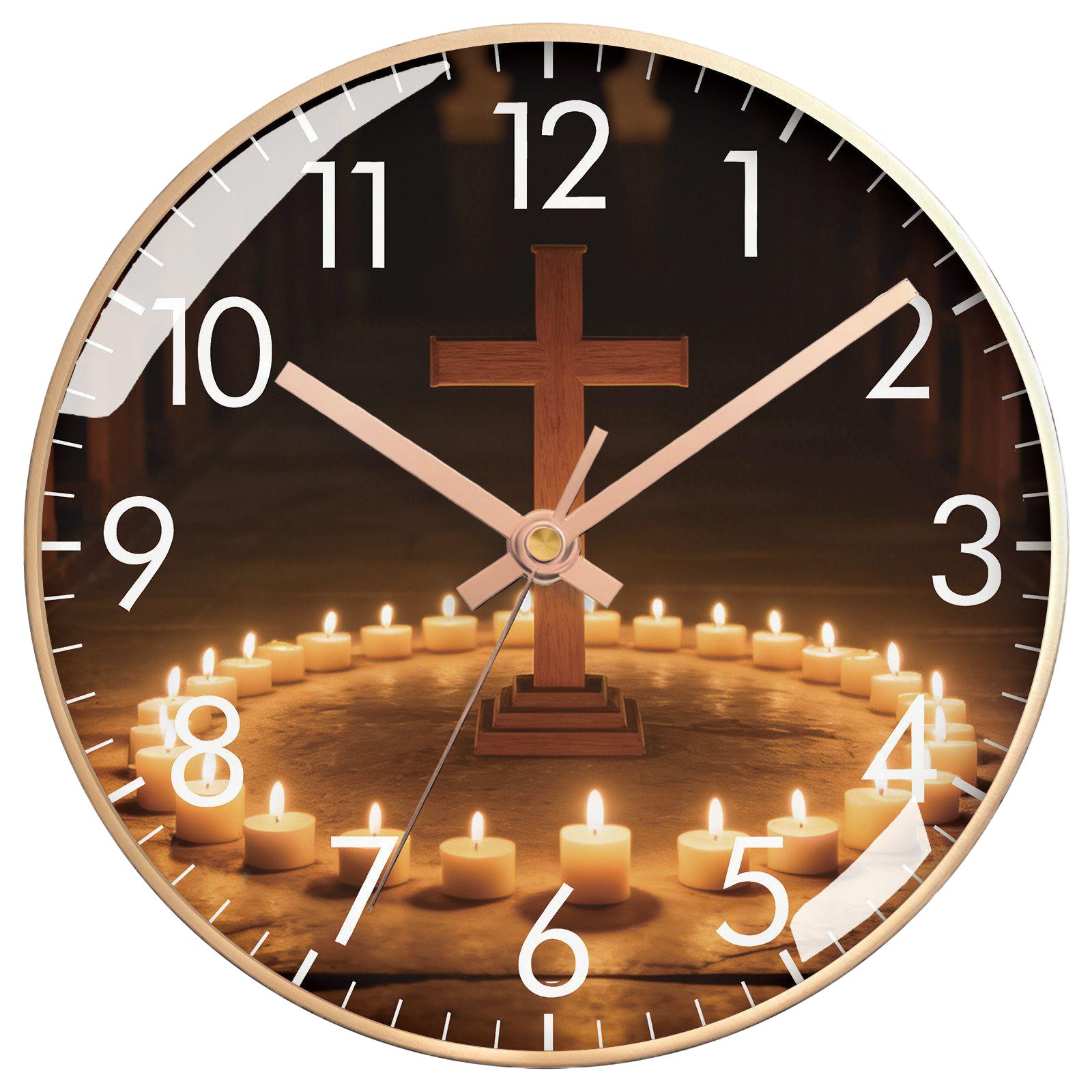 Religious Faith Cross Wall Clock Silent Wall Watch Candlelight Art Home Decor Creative Gift For Christian Friends (as the picture,8 inch)
Religious Faith Cross Wall Clock Silent Wall Watch Candlelight Art Home Decor Creative Gift For Christian Friends (as the picture,8 inch)