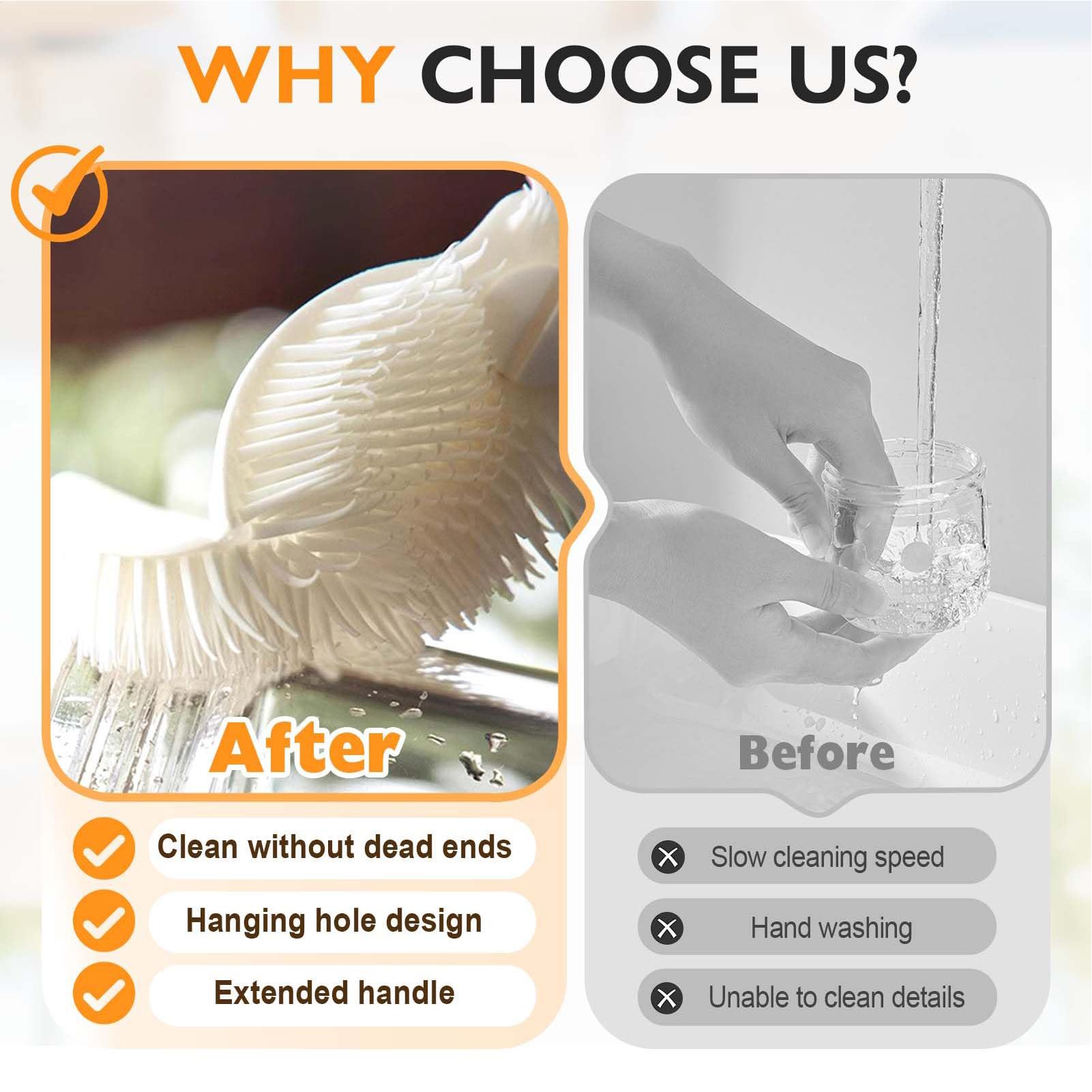 Baby Bottle Brush 360 Flexible Glasswares Cleaning Brush Long Handle Washer Scrubber Cleaner for Kitchen Household Mugs Water CN
Baby Bottle Brush 360 Flexible Glasswares Cleaning Brush Long Handle Washer Scrubber Cleaner for Kitchen Household Mugs Water CN