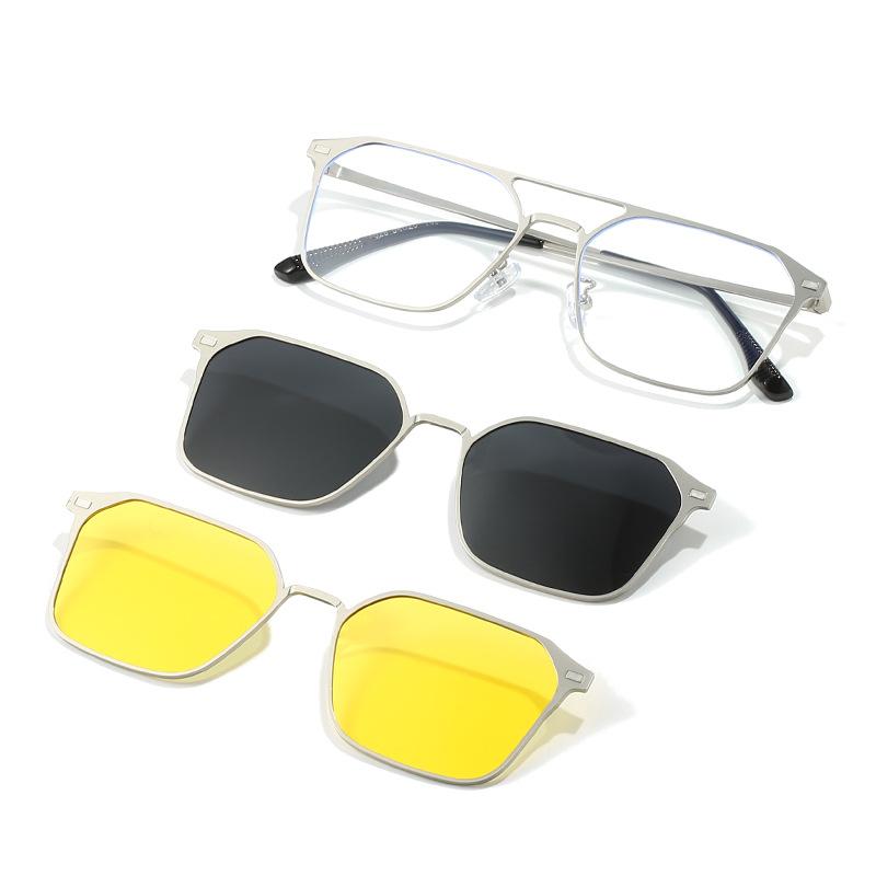 Metal 3 In 1 New Style Magnet Clip On Glasses Frame Trend Polarized Sunglasses Driving Sun Glasses For Men UV400
Metal 3 In 1 New Style Magnet Clip On Glasses Frame Trend Polarized Sunglasses Driving Sun Glasses For Men UV400