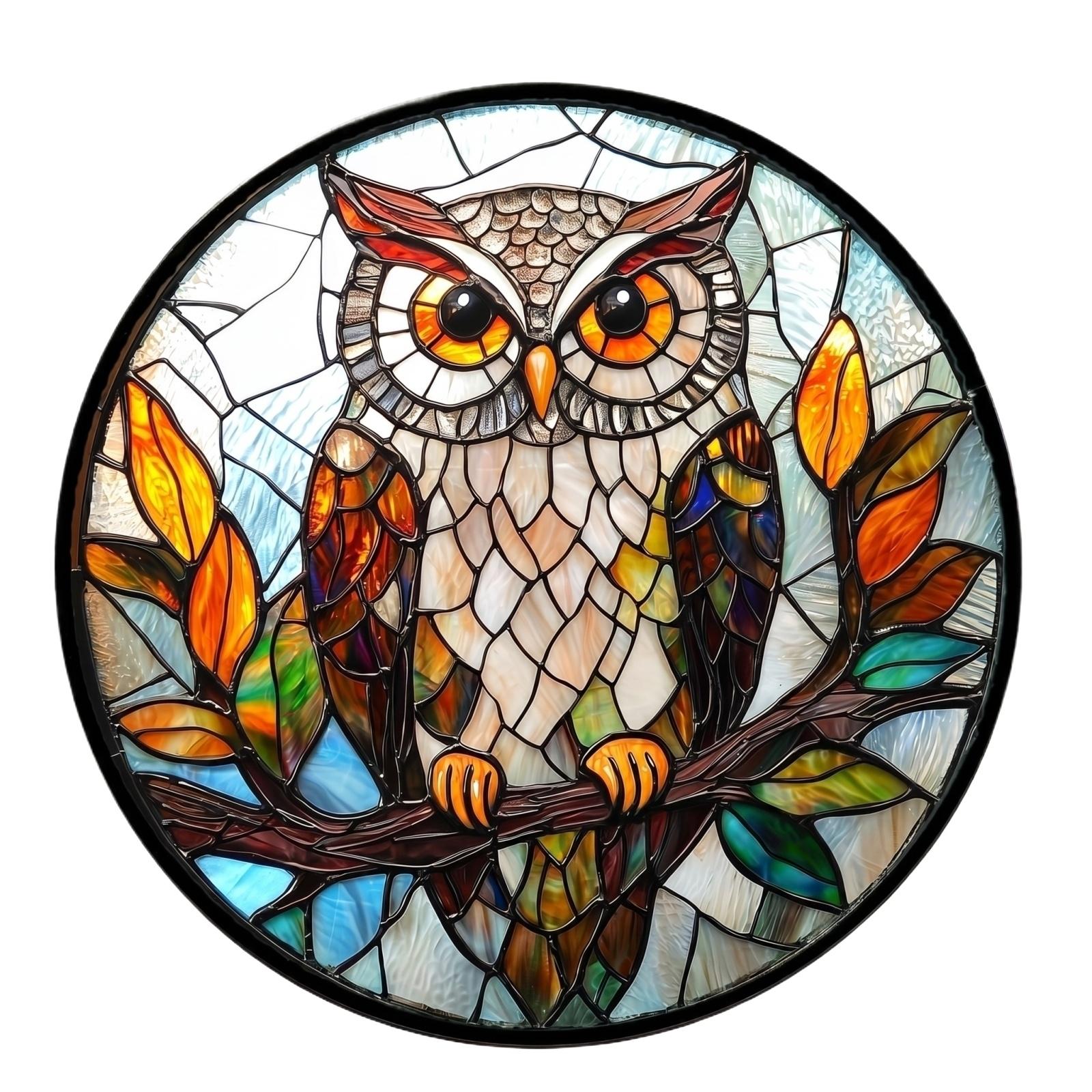 Round Acrylic Sun Catcher Window Hanging Decoration Featuring Owl Design with Branch and Leaf Pattern for Home and Garden Display one size
Round Acrylic Sun Catcher Window Hanging Decoration Featuring Owl Design with Branch and Leaf Pattern for Home and Garden Display one size
