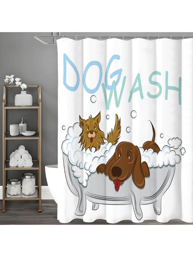 Dog Bath Tub Foam Shower Curtain, Bathroom Decorative Shower Curtain, Waterproof Shower Curtain With Hooks W60H190(CM)-1 Pcs
Dog Bath Tub Foam Shower Curtain, Bathroom Decorative Shower Curtain, Waterproof Shower Curtain With Hooks W60H190(CM)-1 Pcs