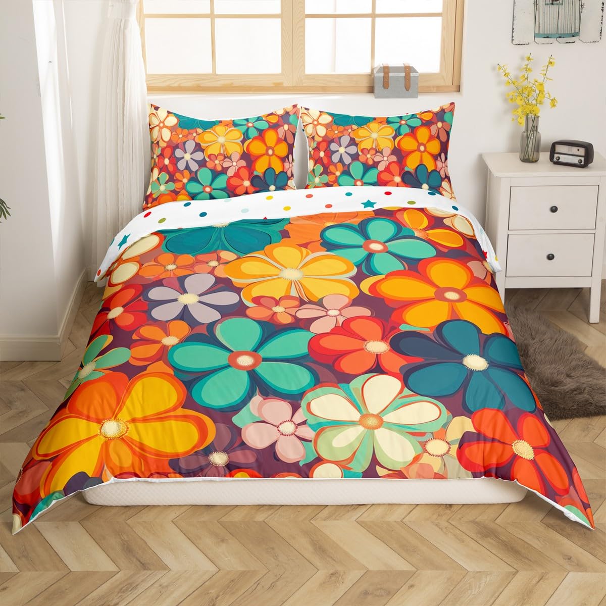 Erosebridal Groovy 70s Theme Bed Sets Retro Peace Sign Duvet Cover Boho Butterfly Bedding Set Twin Hippie Honey Bee Comforter Cover with Zip 155x200cm
Erosebridal Groovy 70s Theme Bed Sets Retro Peace Sign Duvet Cover Boho Butterfly Bedding Set Twin Hippie Honey Bee Comforter Cover with Zip 155x200cm