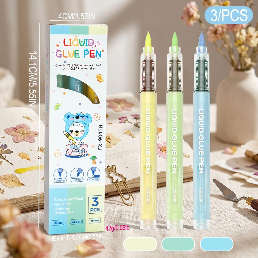 3Pcs/Set No Leak Design Glue Pen Soft Tip Direct Liquid Glue Pen Adhesive Pen School Supplies Set-A
3Pcs/Set No Leak Design Glue Pen Soft Tip Direct Liquid Glue Pen Adhesive Pen School Supplies Set-A