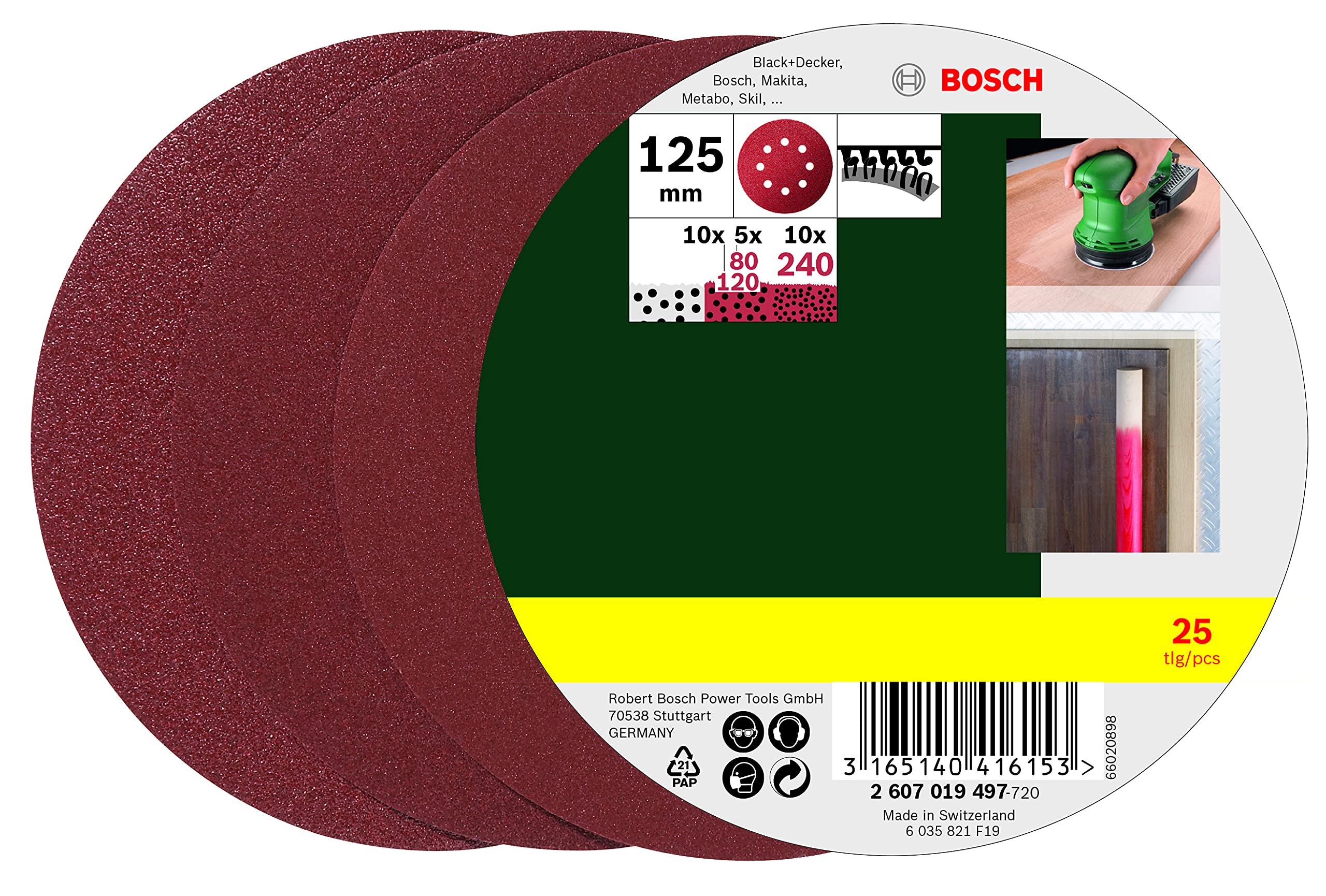 BOSCH Random Sandpaper 125mm Set, Diameter, PR-PEX125M25
BOSCH Random Sandpaper 125mm Set, Diameter, PR-PEX125M25