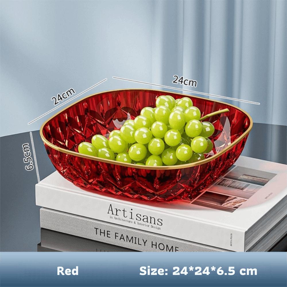 Portable Plastic Fruit Bowl Golden Edge Square Transparent Fruit Tray Large Capacity Snack Plates Household
Portable Plastic Fruit Bowl Golden Edge Square Transparent Fruit Tray Large Capacity Snack Plates Household