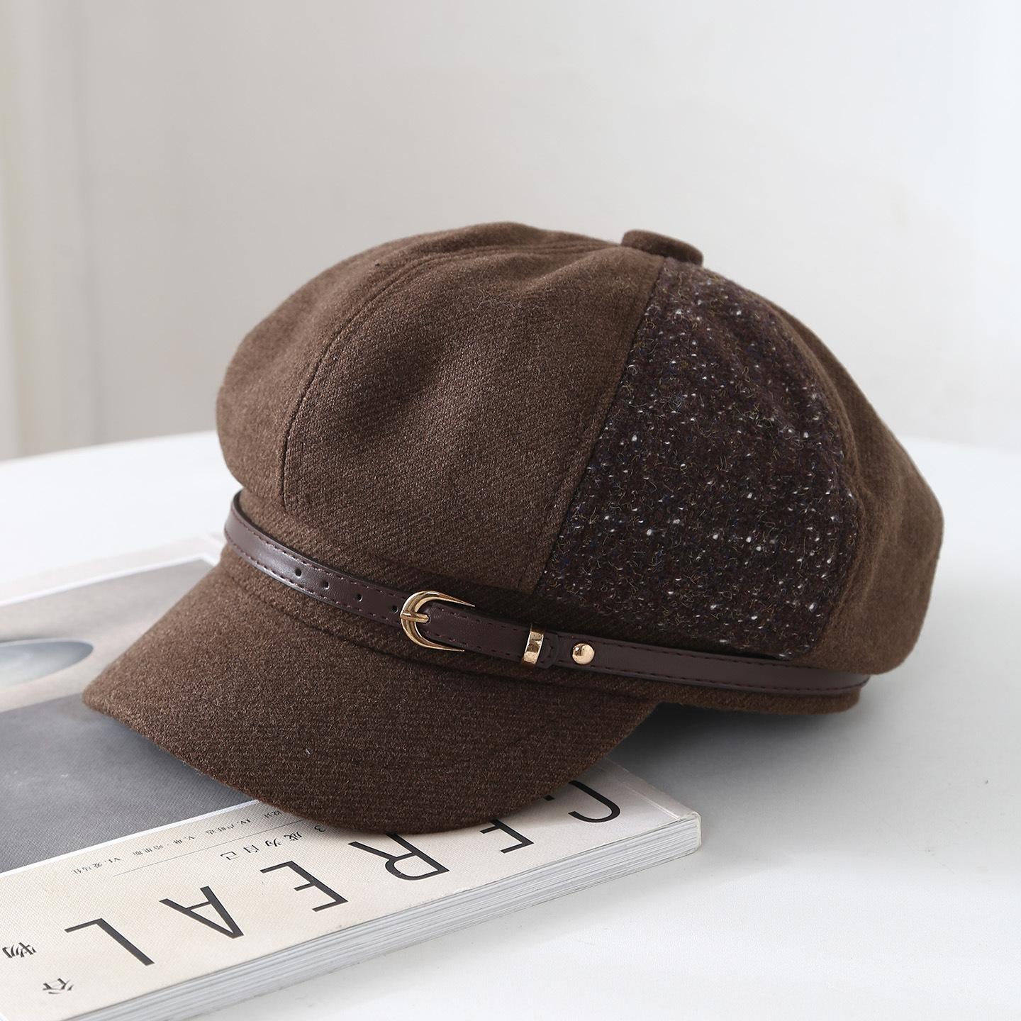 Beret Autumn Winter Hats For Women Leather Buckle Octagonal Cap Female 2025 New M
Beret Autumn Winter Hats For Women Leather Buckle Octagonal Cap Female 2025 New M
