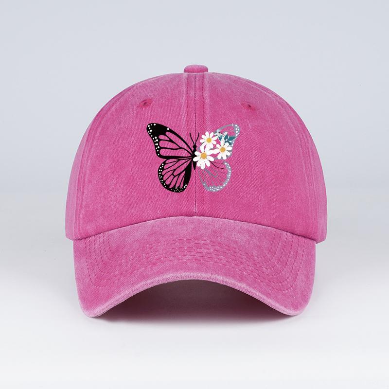 Butterfly and Daisy Print Washed Baseball Cap – Adjustable Unisex Retro Floral Sun Hat, Perfect for Camping and Vacations рожевий червоний колір
Butterfly and Daisy Print Washed Baseball Cap – Adjustable Unisex Retro Floral Sun Hat, Perfect for Camping and Vacations рожевий червоний колір