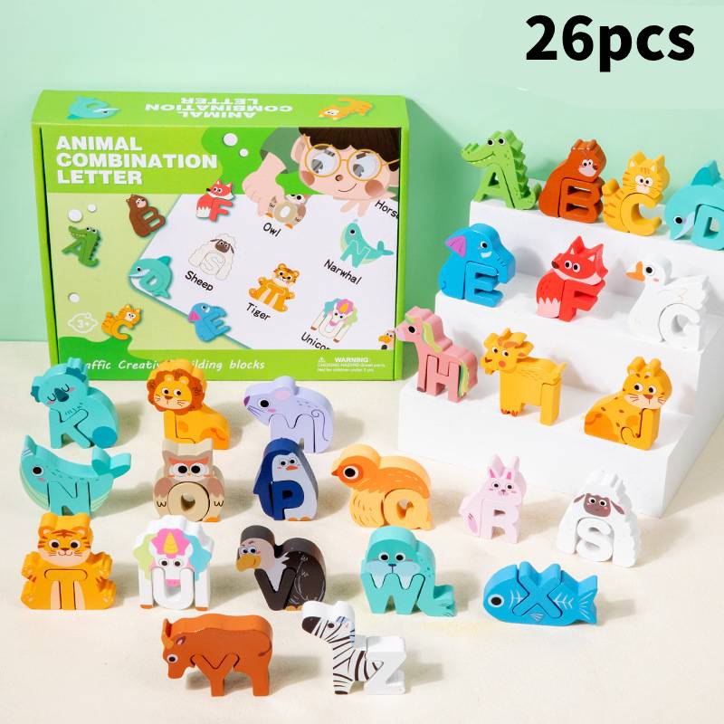 Wooden Animal Alphabet Blocks Educational Puzzle Toy Preschool Development Skill Animal
Wooden Animal Alphabet Blocks Educational Puzzle Toy Preschool Development Skill Animal
