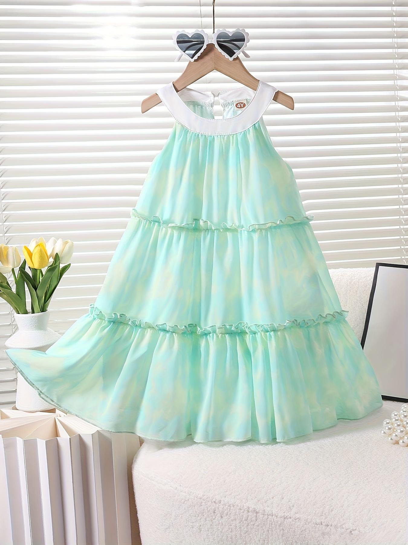 Girls Halter Neck Tie-Dye Tulle Dress, Breathable Ruffle Summer Sundress for All Occasions 4Y синий
Girls Halter Neck Tie-Dye Tulle Dress, Breathable Ruffle Summer Sundress for All Occasions 4Y синий