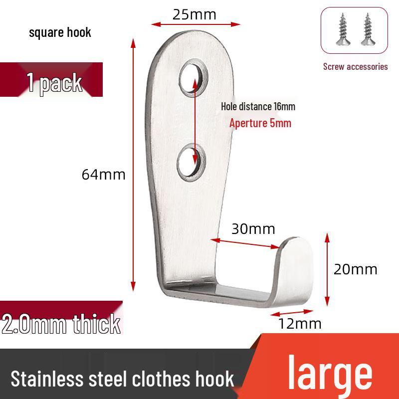 Outdoor Thickened Stainless Steel Square Single Hook
Outdoor Thickened Stainless Steel Square Single Hook