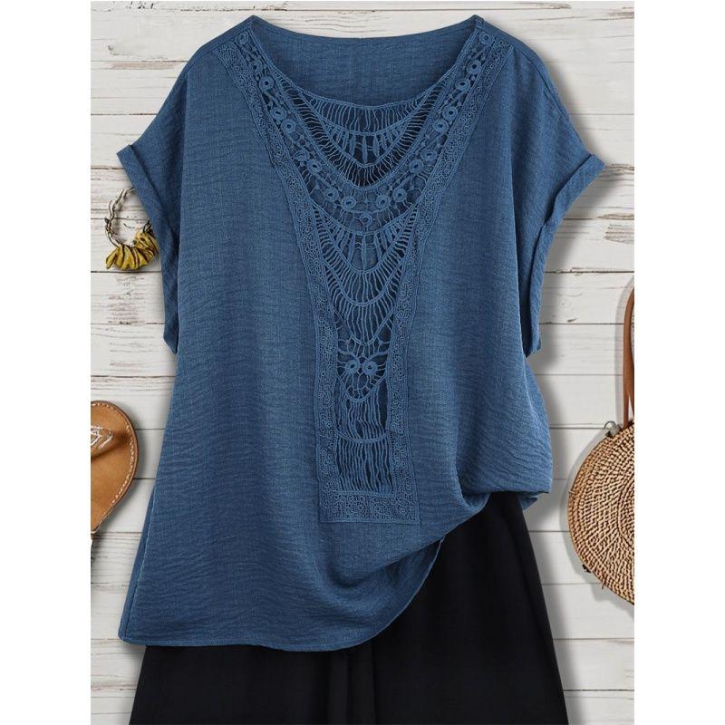 XL-4XL Летняя женская блузка Женские топы Приталенная Однотонная Повседневная Блузка большого размера Blue 4XL
XL-4XL Летняя женская блузка Женские топы Приталенная Однотонная Повседневная Блузка большого размера Blue 4XL