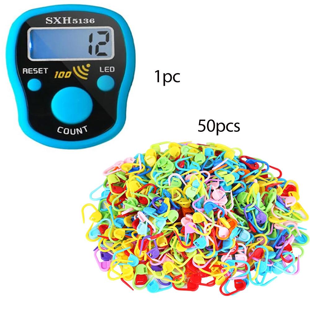 1Pc Sound Finger Digital Counters Stitch Counters with 50Pcs Crochet Makers Locking Clip Hand Counter for DIY Crochet Knitting
1Pc Sound Finger Digital Counters Stitch Counters with 50Pcs Crochet Makers Locking Clip Hand Counter for DIY Crochet Knitting
