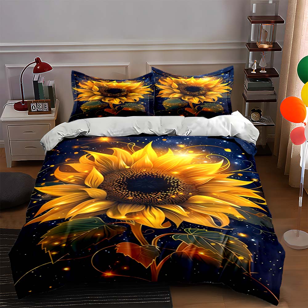 Radiant sunflower design. Bedding Duvet cover sets Duvet covers Pillowcases gifts (1 * Duvet Cover 2 * Pillowcases, without duvet insert) 135x200cm
Radiant sunflower design. Bedding Duvet cover sets Duvet covers Pillowcases gifts (1 * Duvet Cover 2 * Pillowcases, without duvet insert) 135x200cm
