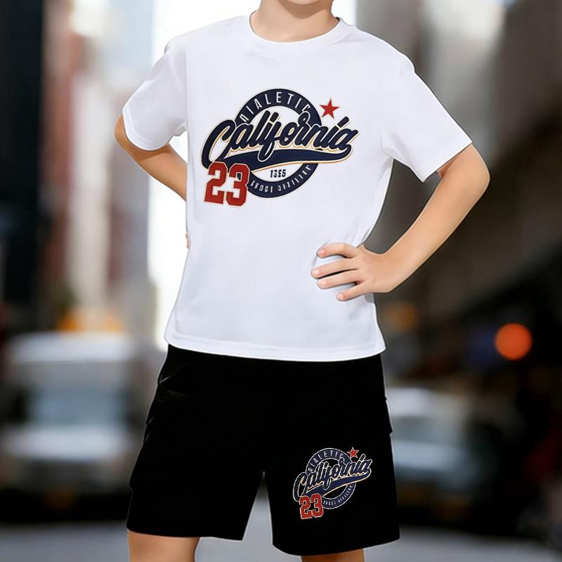 Boys 2 Piece American Retro Sports Style Printed Outfit, Short Sleeve T-Shirt and Shorts Set for Kids Age 5-14, White Sporty Casual Summer Clothes 13-14 Years
Boys 2 Piece American Retro Sports Style Printed Outfit, Short Sleeve T-Shirt and Shorts Set for Kids Age 5-14, White Sporty Casual Summer Clothes 13-14 Years
