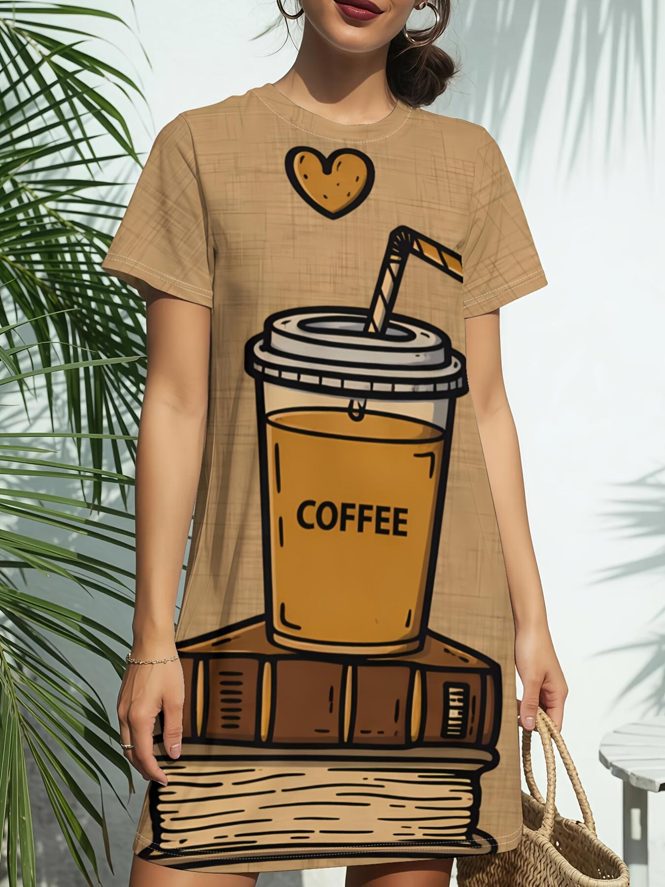 Coffee LoverNew Women s Round Neck Short Sleeve T-Shirt Dress. American Style Trend Digital Printing. Casual and Versatile for Spring and Summer. Eleg 4XL дубильна кора
Coffee LoverNew Women s Round Neck Short Sleeve T-Shirt Dress. American Style Trend Digital Printing. Casual and Versatile for Spring and Summer. Eleg 4XL дубильна кора
