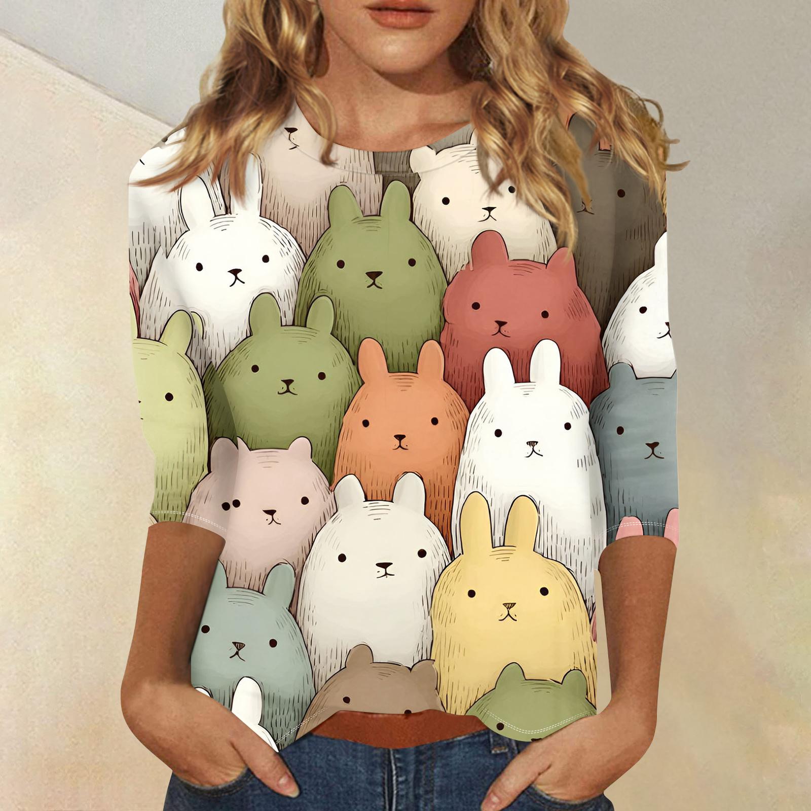 Women s Fashionable Casual Three-quarter Sleeve Easter Print Round Neck Pullover Top XXL
Women s Fashionable Casual Three-quarter Sleeve Easter Print Round Neck Pullover Top XXL