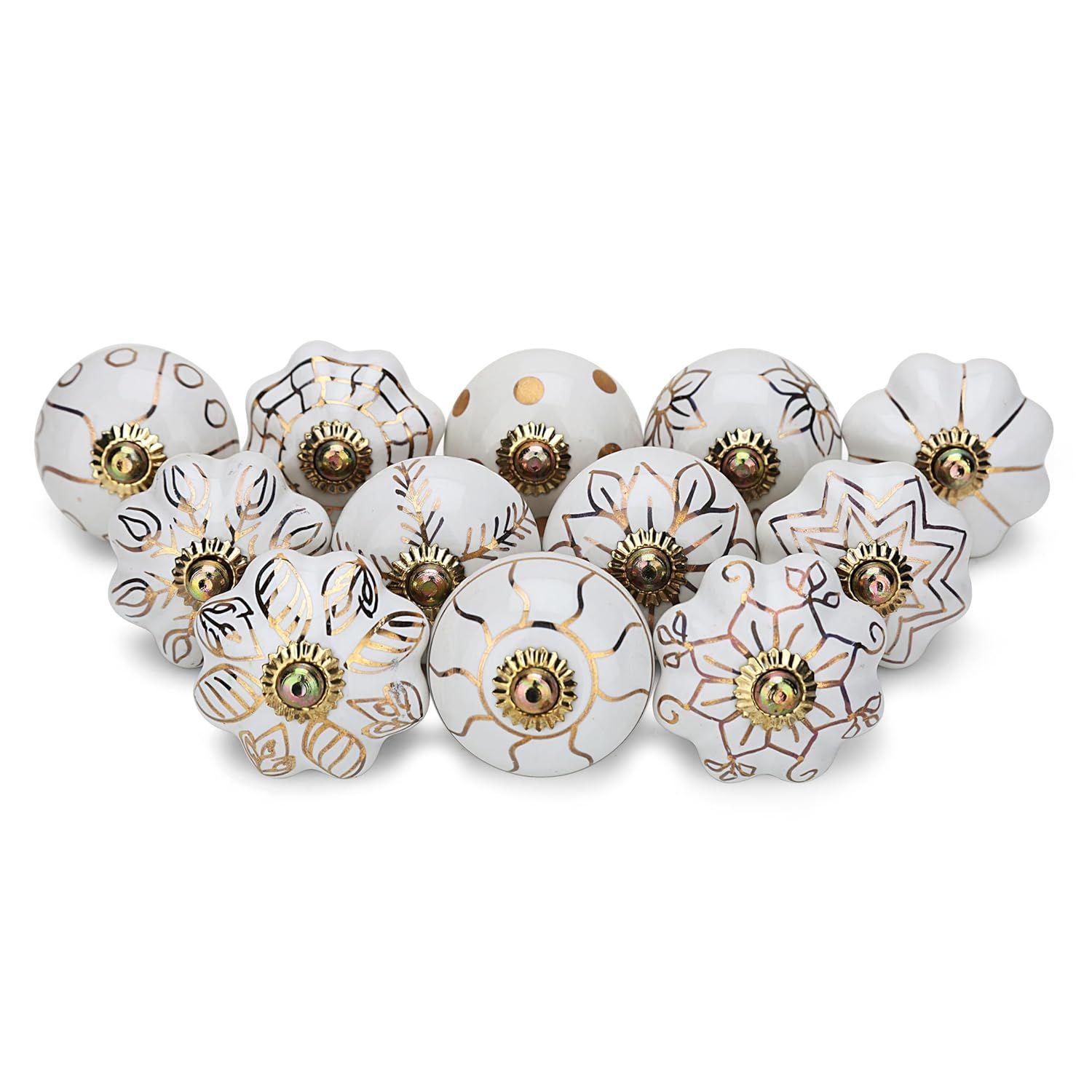 Ассорти керамических ручек-скоб для шкафа, декоративные золотые ручки для буфетов и гардероба, декор для домашнего интерьера - упаковка 12 шт.
Ассорти керамических ручек-скоб для шкафа, декоративные золотые ручки для буфетов и гардероба, декор для домашнего интерьера - упаковка 12 шт.