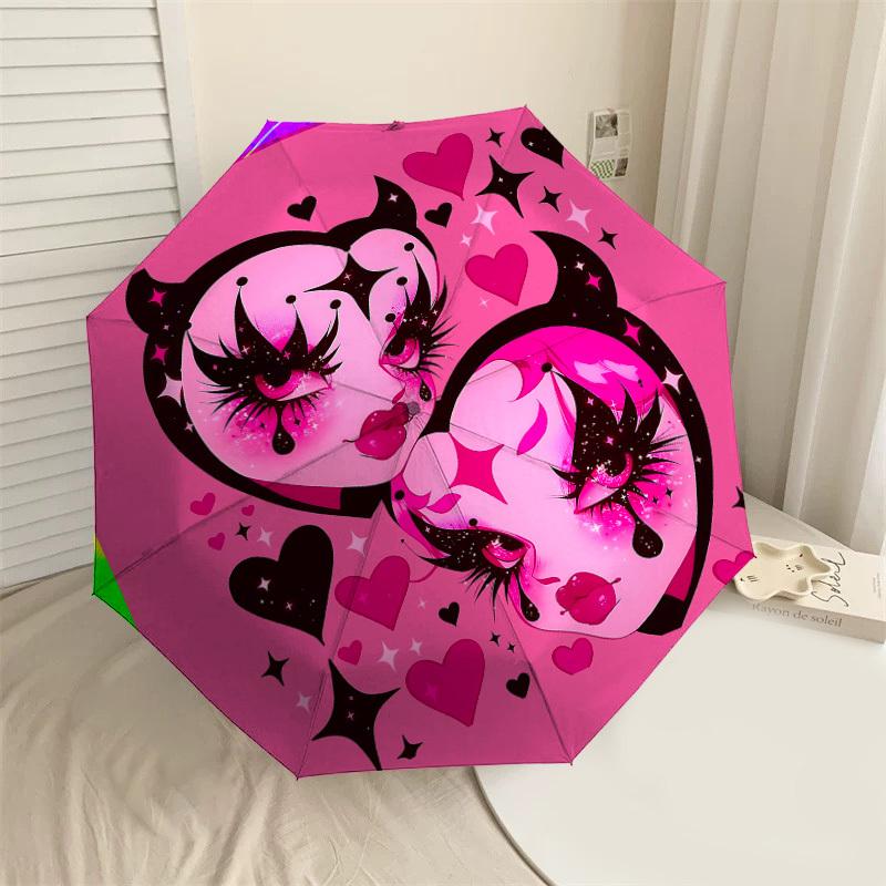 1pc Devil Hearts Automatic Open/Close Umbrella with Windproof, 8-Rib Sturdy Canopy, Durable Ribs, Fashionable Design1152A
1pc Devil Hearts Automatic Open/Close Umbrella with Windproof, 8-Rib Sturdy Canopy, Durable Ribs, Fashionable Design1152A