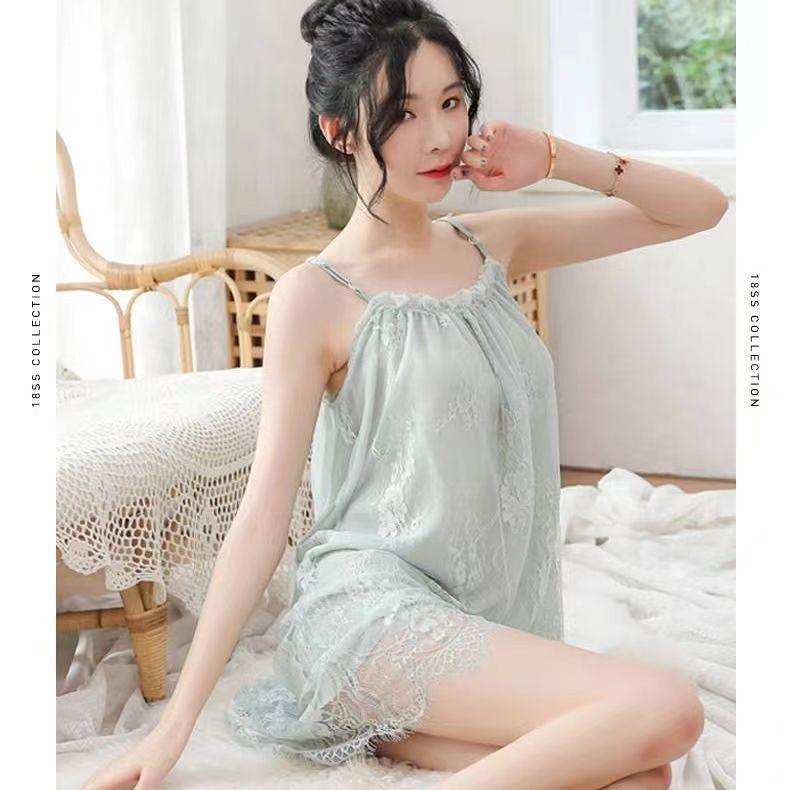 Summer very fairy suspender nightgown female sexy princess style court sweet thin lace sleeveless pajamas female large size m 55-75kg світло-зелений колір
Summer very fairy suspender nightgown female sexy princess style court sweet thin lace sleeveless pajamas female large size m 55-75kg світло-зелений колір