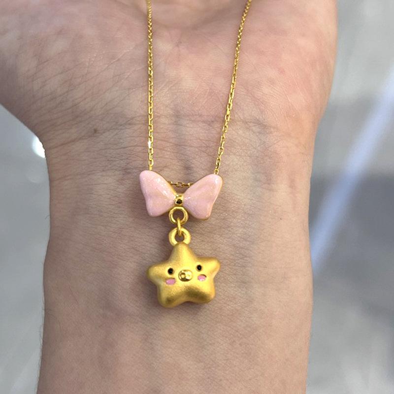 Cute glossy matte little star necklace Butterfly Knot Fashion Pendant Light Luxury Pink Clavicle Chain Fun Wedding Jewelry 45cm золотой
Cute glossy matte little star necklace Butterfly Knot Fashion Pendant Light Luxury Pink Clavicle Chain Fun Wedding Jewelry 45cm золотой